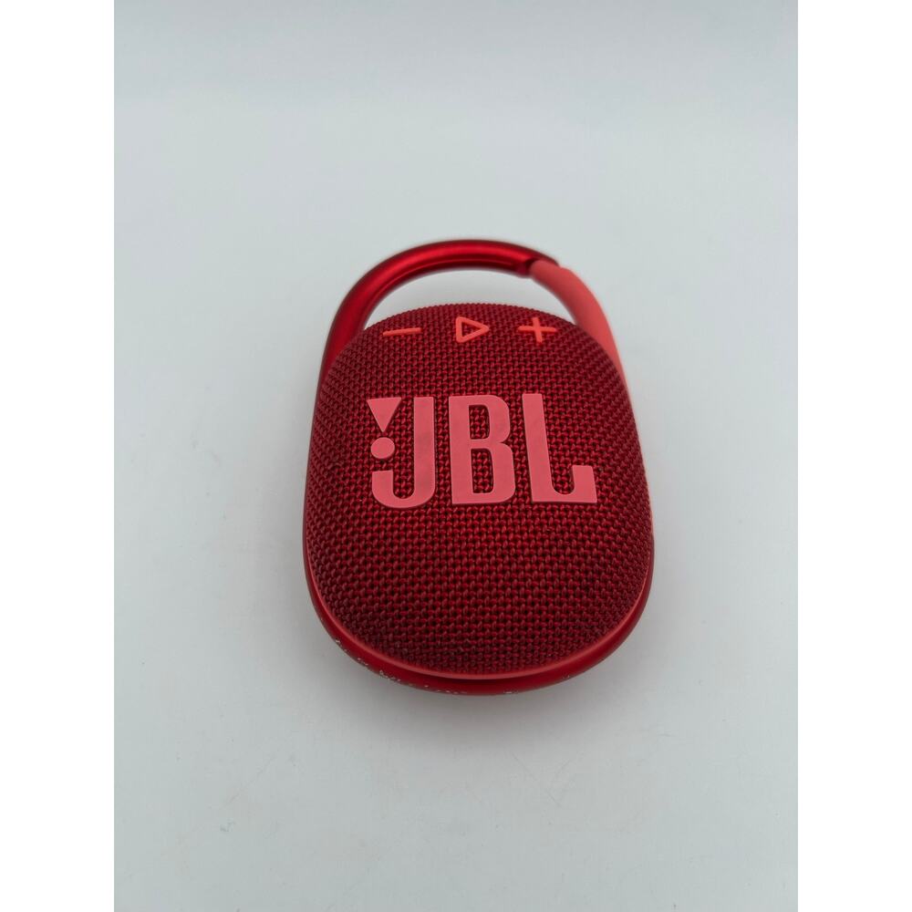 JBL Clip 4 Portable Bluetooth Speaker Red Waterproof USB-C Tested Working